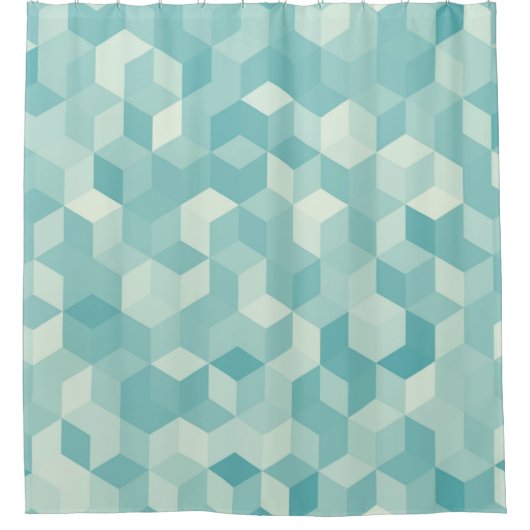 Hexagonal lichtblauw naadloos patroon douchegordijn (Voorkant)