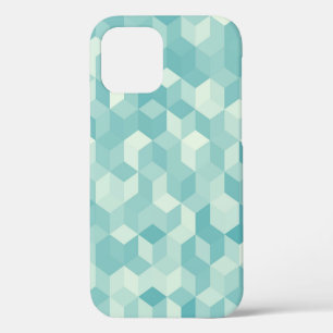 Hexagonal lichtblauw naadloos patroon iPhone 12 hoesje
