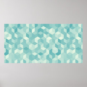 Hexagonal lichtblauw naadloos patroon poster