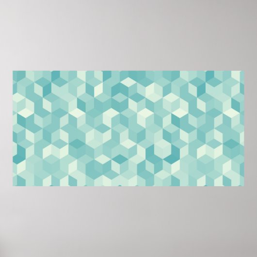 Hexagonal lichtblauw naadloos patroon poster (Voorkant)