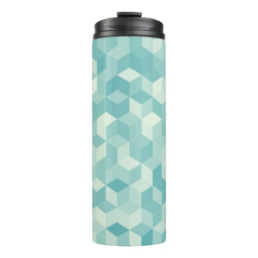 Hexagonal lichtblauw naadloos patroon thermosbeker (Voorkant)