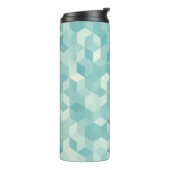 Hexagonal lichtblauw naadloos patroon thermosbeker (Gedraaid links)