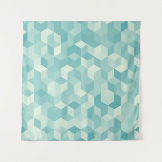 Hexagonal lichtblauw naadloos patroon wandkleed (Voorkant)