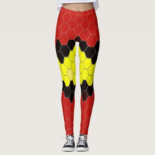 Hexagonal patroon gedrukte leggings (Voorkant)