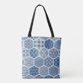 Hexagonal Pattern Tas in Blue & Grey (Achterkant)
