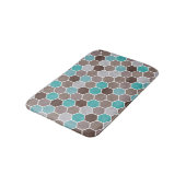 Hexagonal Textured Pattern Blue Badmat (Gekanteld)