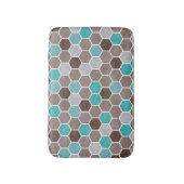 Hexagonal Textured Pattern Blue Badmat (Voorkant Verticaal)