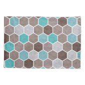 Hexagonal Textured Pattern Blue Kussensloop (Achterkant)