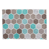 Hexagonal Textured Pattern Blue Kussensloop (Voorkant)