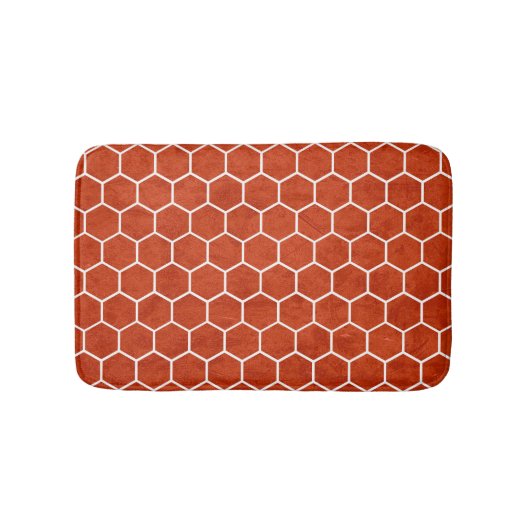Hexagonal Textured Pattern Rustic Barn Red Badmat (Voorkant)
