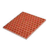 Hexagonal Textured Pattern Rustic Barn Red Tegeltje (Zijkant)