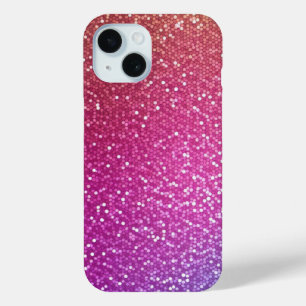 Hexagonale glitter regenbooggradiënt iPhone 15 case