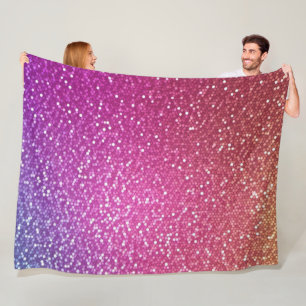Hexagonale glitter regenbooggradiënt fleece deken