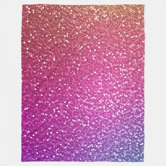 Hexagonale glitter regenbooggradiënt fleece deken (Voorkant)