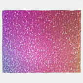 Hexagonale glitter regenbooggradiënt fleece deken (Voorkant (Horizontaal))