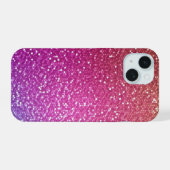 Hexagonale glitter regenbooggradiënt iPhone 15 case (Achterkant horizontaal)