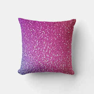 Hexagonale glitter regenbooggradiënt kussen
