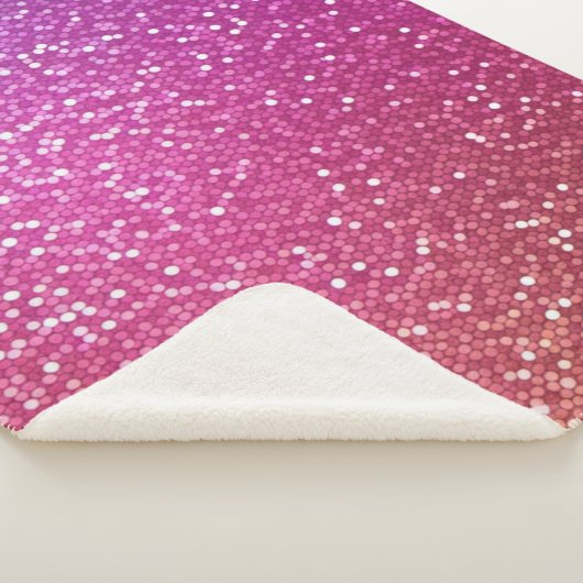 Hexagonale glitter regenbooggradiënt sherpa deken (3/4)