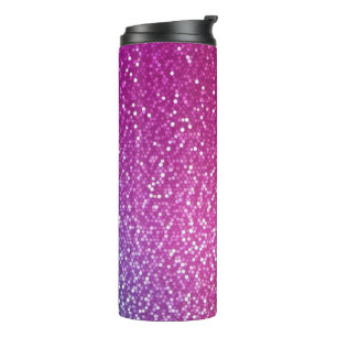 Hexagonale glitter regenbooggradiënt thermosbeker