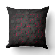 Hexagonale Harmonie Vet Zwart en Rood Polyester