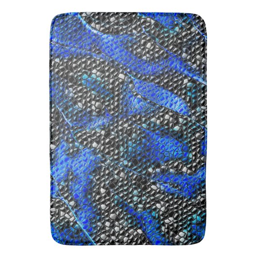 Hexagonale mozaïek of blauw en grijze tot zwarte s badmat (Voorkant Verticaal)