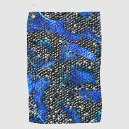 Hexagonale mozaïek of blauw en grijze tot zwarte s golfhanddoek