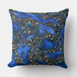 Hexagonale mozaïek of blauw en grijze tot zwarte s kussen