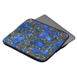 Hexagonale mozaïek of blauw en grijze tot zwarte s laptop sleeve