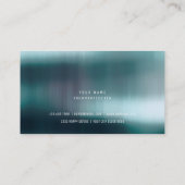 Hexagone Blauwgroen metallische staalmarmer Silver Visitekaartje (Achterkant)