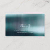 Hexagone Blauwgroen metallische staalmarmer Silver Visitekaartje (Achterkant)