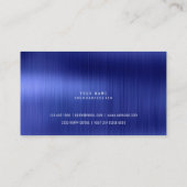 Hexagone Cobalt Sapphire Metallic Steel Marmer Visitekaartje (Achterkant)