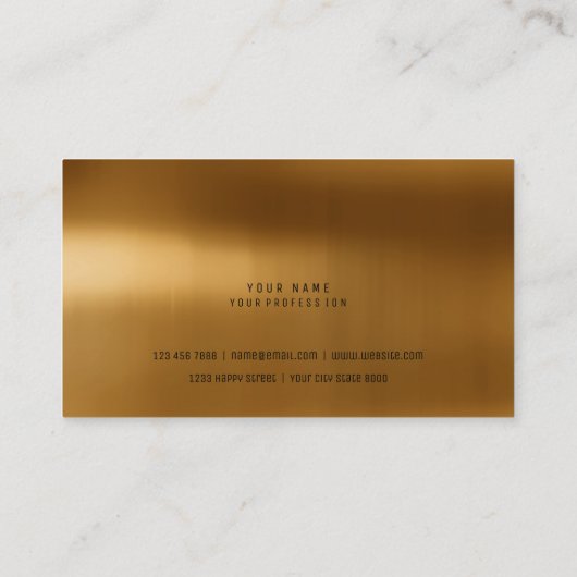 Hexagone Gold Metallic Steel Marble White Grey Visitekaartje (Achterkant)