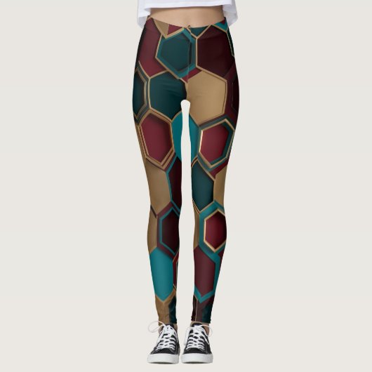 Hexagonpatroon Leggings (Voorkant)