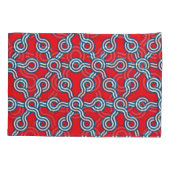 Hexagonraster, rood blauw, geometrisch patroon. kussensloop (Achterkant)