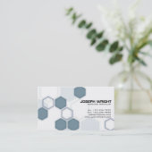 Hexagons - Blauw Visitekaartje (Staand voorkant)