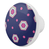 Hexagons Blue Ceramic Pull Knop (Rechts)