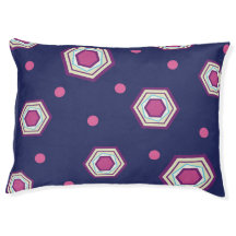 Hexagons Blue Dog Bed.