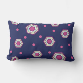 Hexagons Blue Lumbar Pillow Kussen