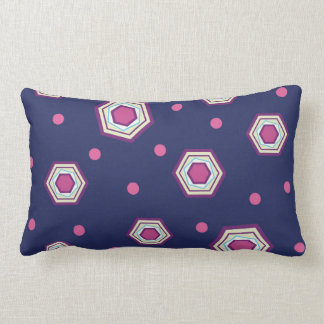 Hexagons Blue Lumbar Pillow Kussen