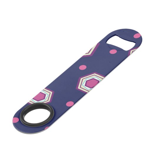 Hexagons Blue Speed Bottle Open Flessenopener (Achterkant Gekanteld)