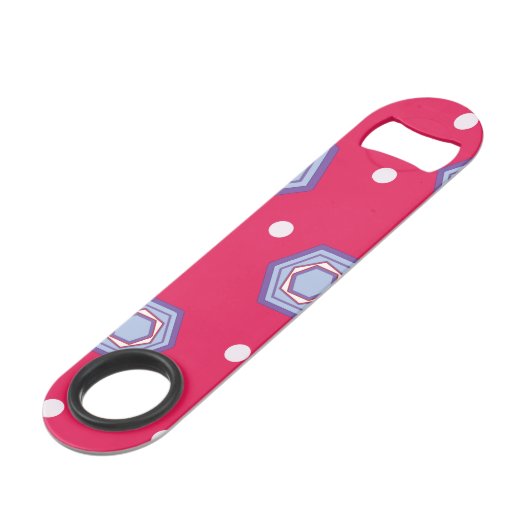 Hexagons Crimson Pink Speed Bottle Opener Flessenopener (Voorkant Gekanteld)