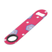 Hexagons Crimson Pink Speed Bottle Opener Speed Flessenopener (Voorkant Gekanteld)