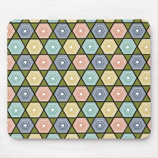 Hexagons en driehoeken muismat (Voorkant)