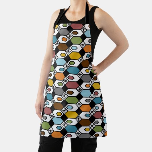 Hexagons en Starbursts Apron Schort (Insitu)