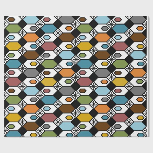 Hexagons en Starbursts Cadeaupapier (Vlak)