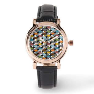 Hexagons en Starbursts Horloge