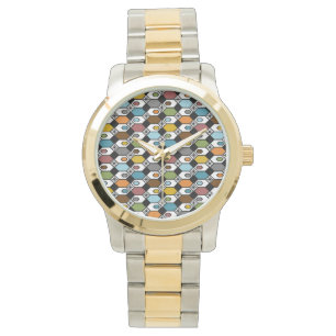 Hexagons en Starbursts Horloge