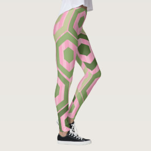 Hexagons en Stripes - Lentbloemen Leggings