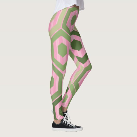 Hexagons en Stripes - Lentbloemen Leggings (Rechts)