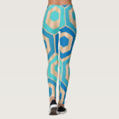 Hexagons en Stripes - Zee en zand Leggings (Achterkant)